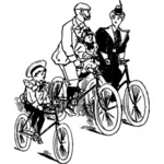 Imagem de família vetor de bicicleta