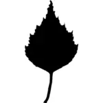 Immagine vettoriale silhouette di foglia di betulla