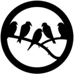 Fågel emblem vektor ClipArt