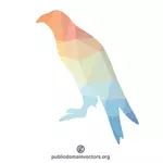 صورة ظلية ملونة لطائر
