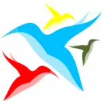 Abstrak warna burung siluet vektor ilustrasi