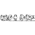 Vogels zingen vector tekening