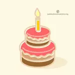 Bir mum ile doğum günü pastası