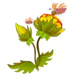 Пчелы на цветок векторная иллюстрация