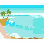 Paysage de plage dessin vectoriel