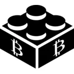Bitcoin block siluett