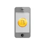 Bitcoin em ilustração vetorial de iPhone