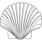 בתמונה וקטורית של מעטפת ים פשוטים בשחור-לבן