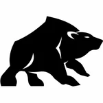 Musta karhu siluetti leikattu tiedosto