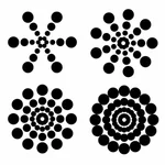 Radial dotted design elements