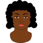 Afrikanske kvinne med store øyne vector illustrasjon