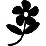 Silhouette vektor clip art kronblad blomst