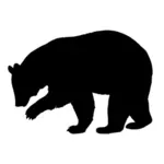 Черный медведь Векторный силуэт