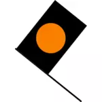 Vektorgrafikk svart med oransje ring flagg
