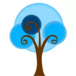 Blue cartoon tree