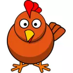 Vektor illustration av tecknad kyckling förvirrad