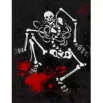 Scary bloody human skeleton vector image