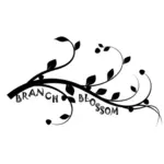 Autumn leaves on branch silhouette vector image