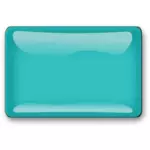 Gloss light blue square button vector image