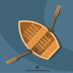 Holzboot Draufsicht