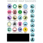Marine map badges vector image