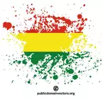 Blekk sprut i farger i Bolivias flagg