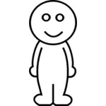 Outline vector image of comic male character
