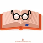 Reading glasses and open book