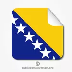Etiqueta engomada de peeling con la bandera de Bosnia y Herzegovina