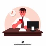 Boss with coffee cup