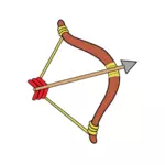 Folclore indiano arco e flecha de ilustração vetorial
