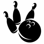 Silhouette of bowling gear