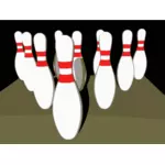 Bowling kuželky s stín vektorový obrázek