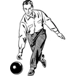 Bowling manusia seni klip vektor