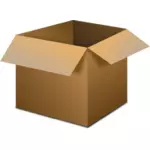 Vector dibujo de transporte paquete caja abierta