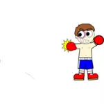 Cartoon boxer man vector drawing