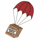 Illustratie van de kleur van de landing van houten doos-parachute