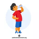 Boy drinks milk