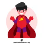 Boy in superhero costume
