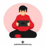 Boy listening to music