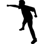 Silhouette vector clip art of boy punching
