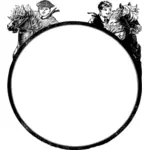 Garçons à cheval cercle image clipart image vectorielle