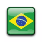 Глянцевый кнопку вектор Brasil