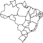 Vector kaart van Brazilië regio 's