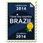 Brazílie olympijské hry a mistrovství světa ve fotbale poštovní razítko vektorový obrázek