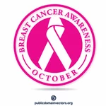 Pegatina del mes de concienciación sobre el cáncer de mama