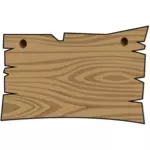 Vector clip art of wood signboard with two holes