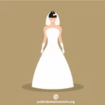 Bruden i hvit kjole