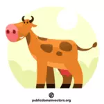 Cartone animato marrone della mucca