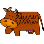 Illustrazione vettoriale di amichevole mucca marrone